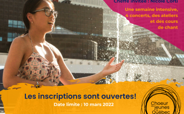 Le Chœur des jeunes du Québec recrute / lim. 10 mars